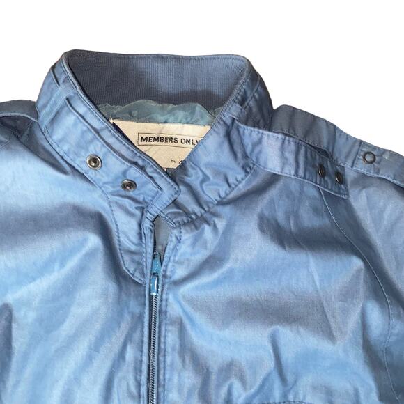 Members Only Vintage Blue Zip Up Bomber Flight Jacket Size 18 - Picture 3 of 8